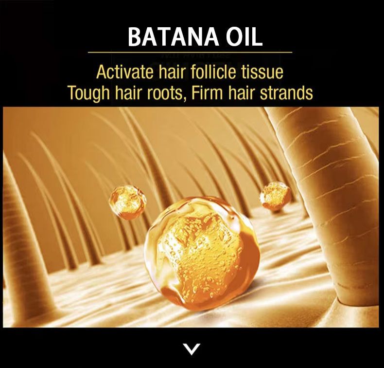 Batana Oil 50ml Hair Repair Serum, Batana Oil Hair Mask & Silicone Scalp Massage Brush – 2-in-1 Wet/Dry Shampoo Comb for Damaged Hair Care