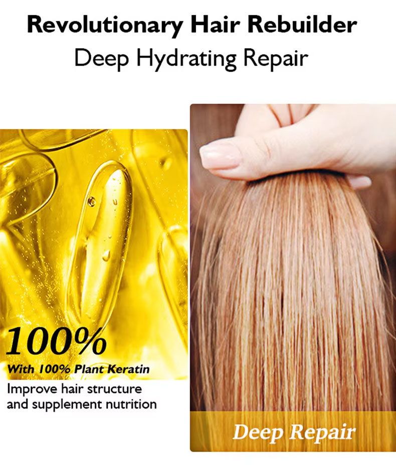 Batana Oil 50ml Hair Repair Serum, Batana Oil Hair Mask & Silicone Scalp Massage Brush – 2-in-1 Wet/Dry Shampoo Comb for Damaged Hair Care