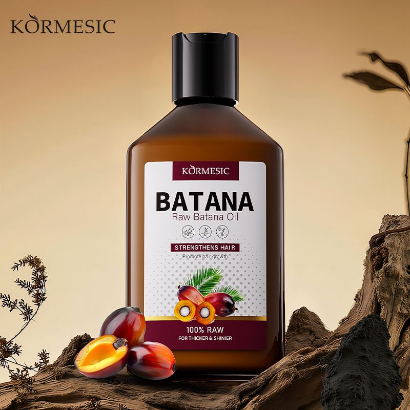 KORMESIC 3pcs Batana Hair Care Set – Hair Essential Oil, Hair Wax, Shampoo + Moisturizing & Softening Care Serum frizz control and shine Repairs damaged hair Enhances hair resilience