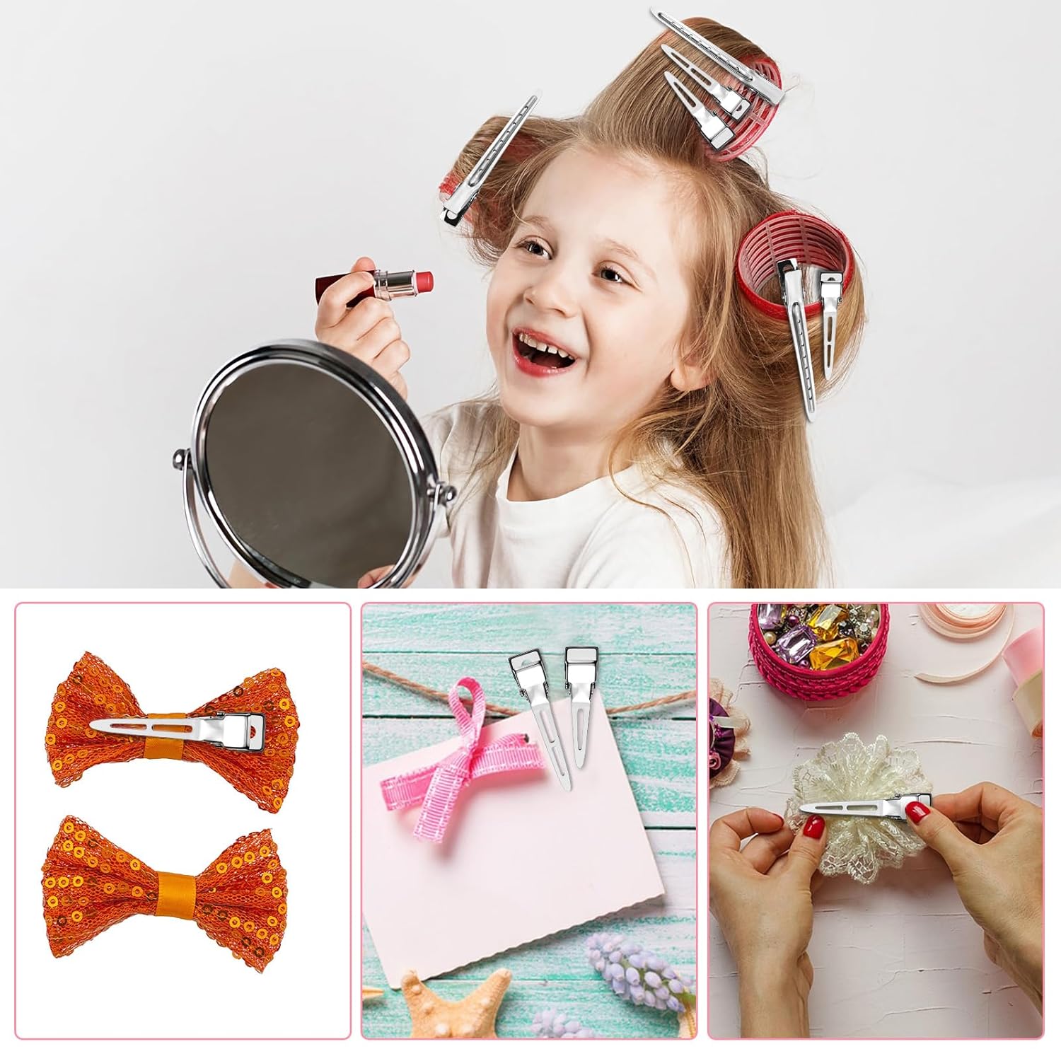 15 Pcs Hair Clips Headwear Stainless Hairdressing Clips Clamp Salon Hairpins DIY Hairs Styling Tools Hairpin Girls Fashion