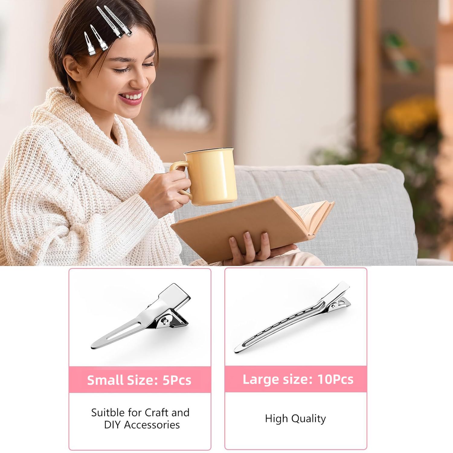 15 Pcs Hair Clips Headwear Stainless Hairdressing Clips Clamp Salon Hairpins DIY Hairs Styling Tools Hairpin Girls Fashion