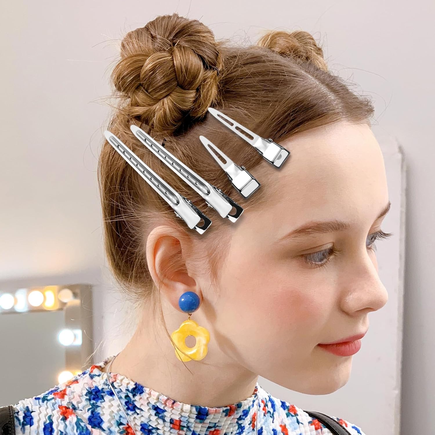 15 Pcs Hair Clips Headwear Stainless Hairdressing Clips Clamp Salon Hairpins DIY Hairs Styling Tools Hairpin Girls Fashion