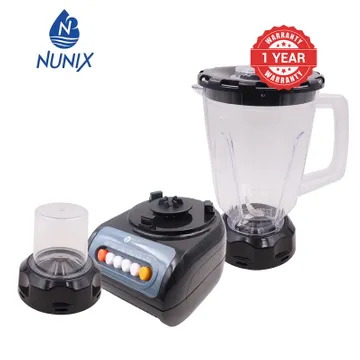 Nunix Blender AK-105 powerful 2 In 1 With Grinding Machine 1.5L Jar Black 350W