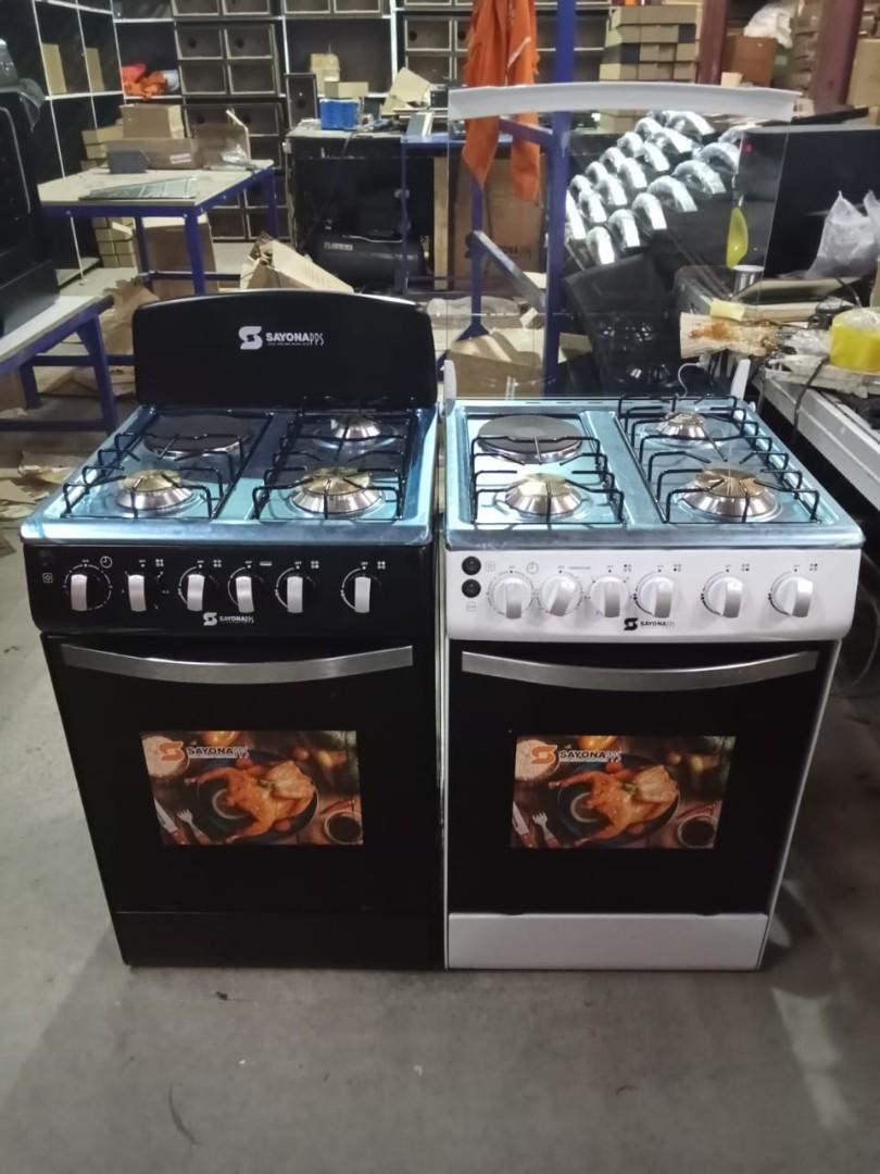 Sayona standing gas cooker 3 gas + 1 Electric hot plate with 60L gas Oven 50x55x85cm