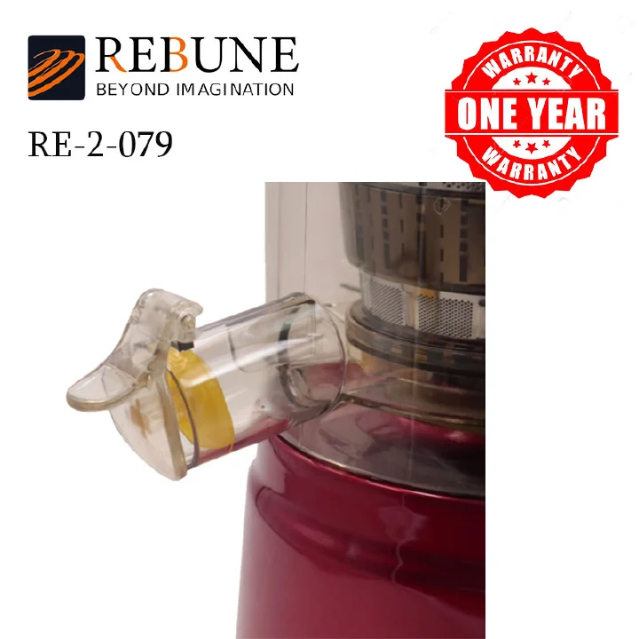 RE-2-079  Rebune Slow Juicer with 2 Outlet For Juice & Pulp Red with 150W DC Motor and 1L juice cup capacity