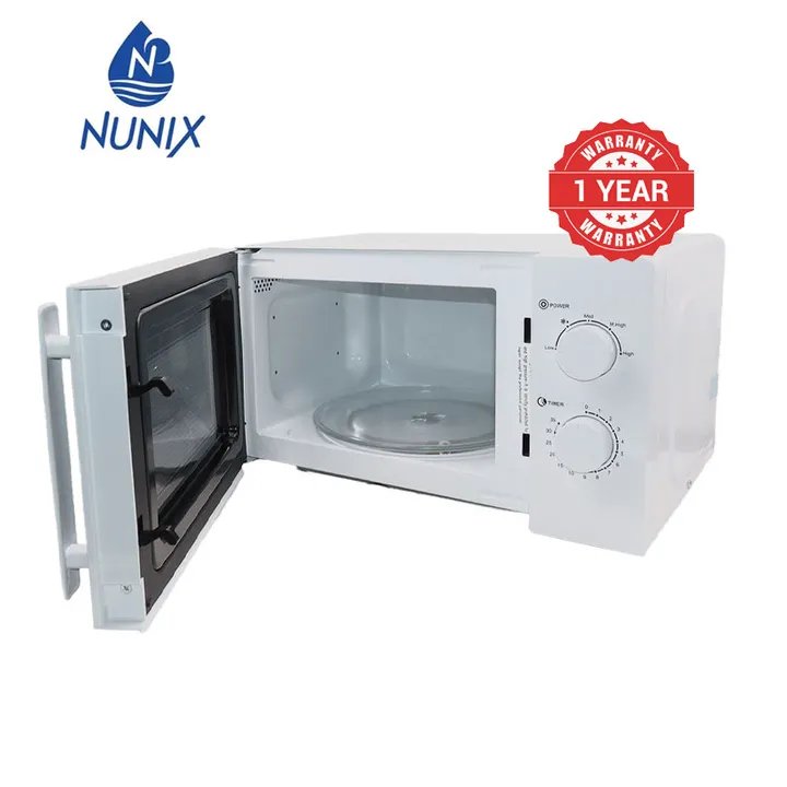 Nunix C20MX Microwave 20L Manual Electric Oven 700W Glass Turntable Operating Frequency 2450MHz 6 Microwave Power Level defrost feature with Child Safety Lock