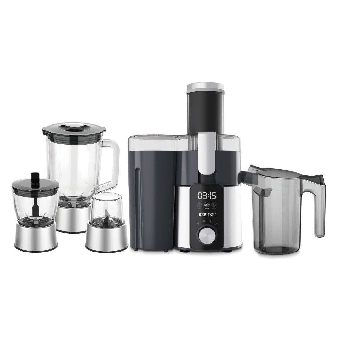 Rebune 4 in 1 Multifunction food processor RE-2-147 with digital display includes blender and Juicer