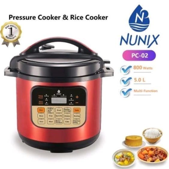 PC-02 5 Litres  Multi-Functional digital Nunix Electric Pressure Cooker Explosive Proof PC 02 Nunix electric pressure cooker  800W