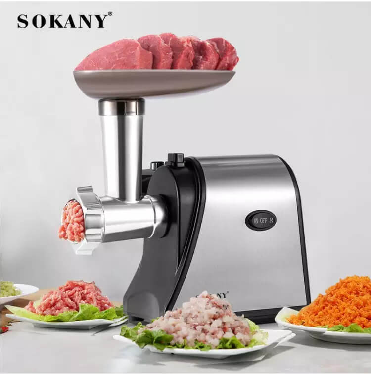 SK-093 Sokany meat mincer 1500Watts Powerful Meat Grinder 2 Grind Plates Sausage Stuffer Multifunction Stainless Steel Meat Mincer SK-093 Electric meat grinder