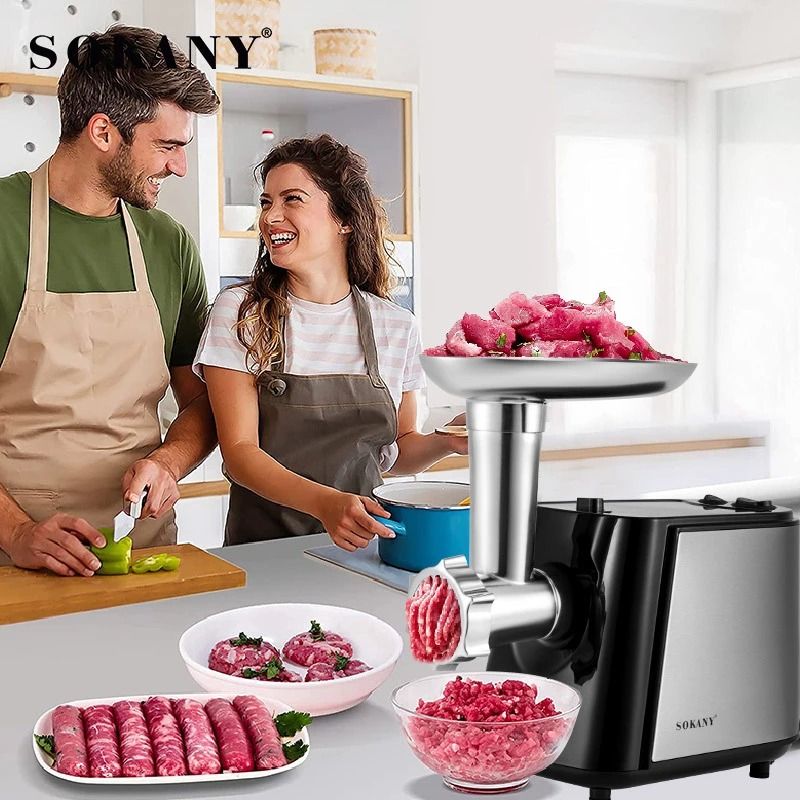 SK-093 Sokany meat mincer 1500Watts Powerful Meat Grinder 2 Grind Plates Sausage Stuffer Multifunction Stainless Steel Meat Mincer SK-093 Electric meat grinder