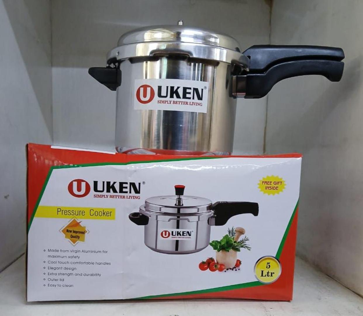 Uken Aluminium pressure cooker non electric stainless steel made from Virgin Aluminum for maximum safety Uken Aluminium pressure cooker