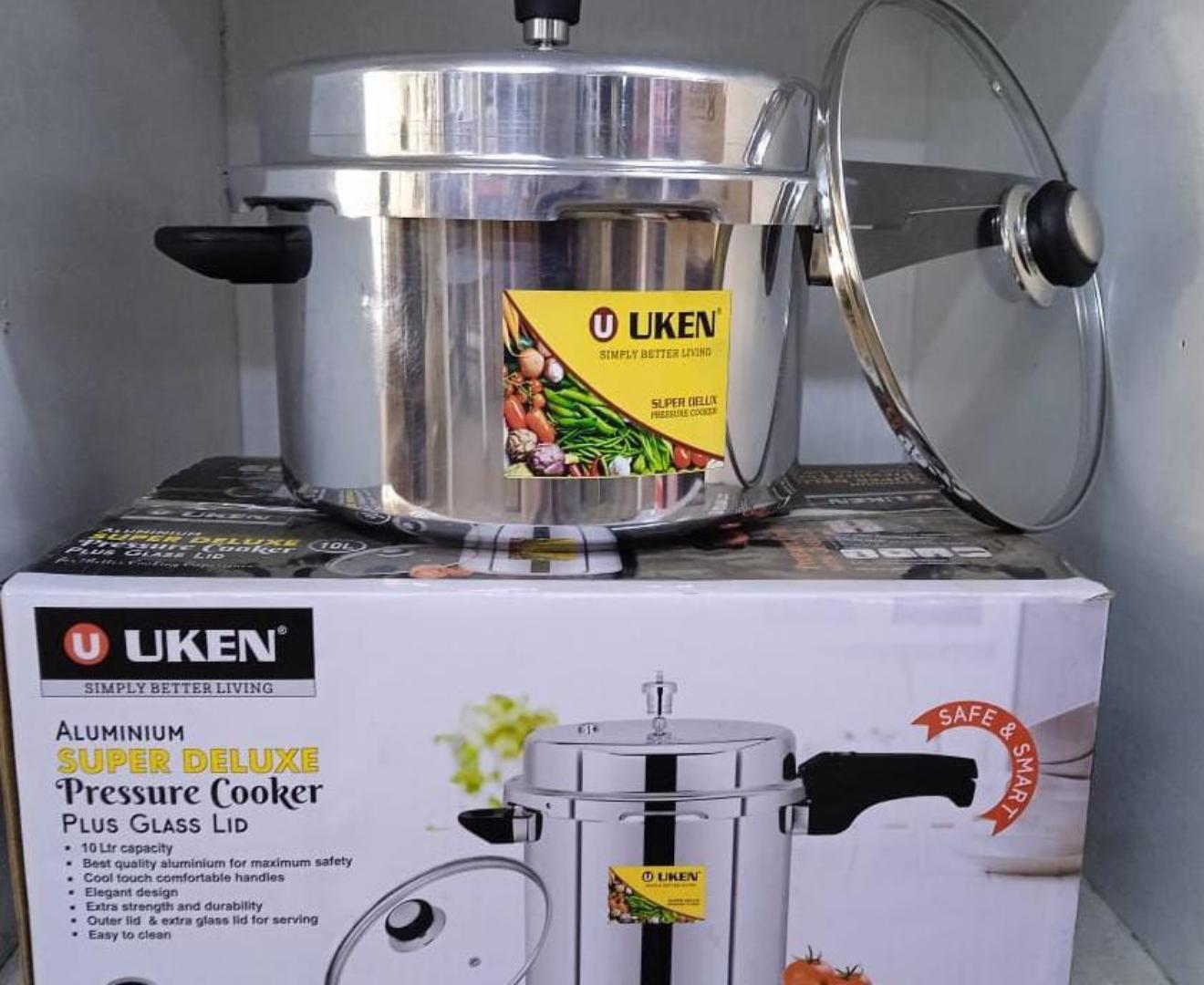 Uken Aluminium pressure cooker non electric stainless steel made from Virgin Aluminum for maximum safety Uken Aluminium pressure cooker