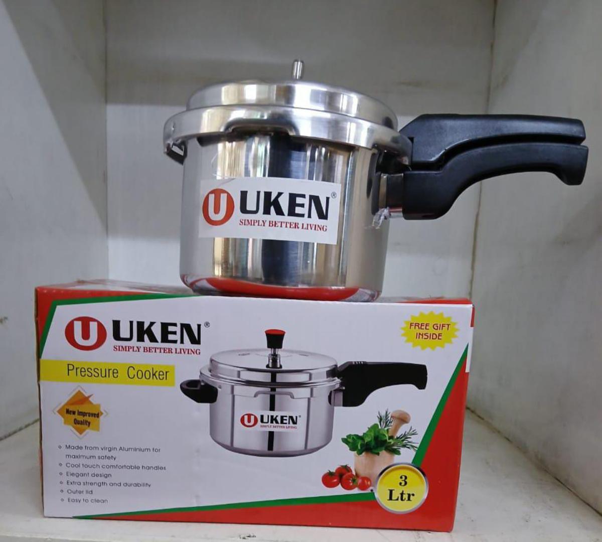 Uken Aluminium pressure cooker non electric stainless steel made from Virgin Aluminum for maximum safety Uken Aluminium pressure cooker