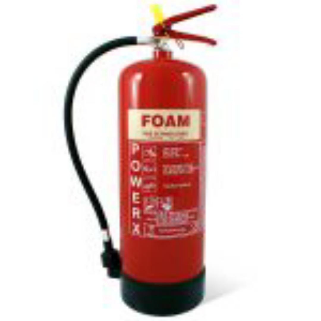 9L Foam Fire Extinguisher for both Class A and B fires which are those that are fuelled by solid materials and flammable liquids,