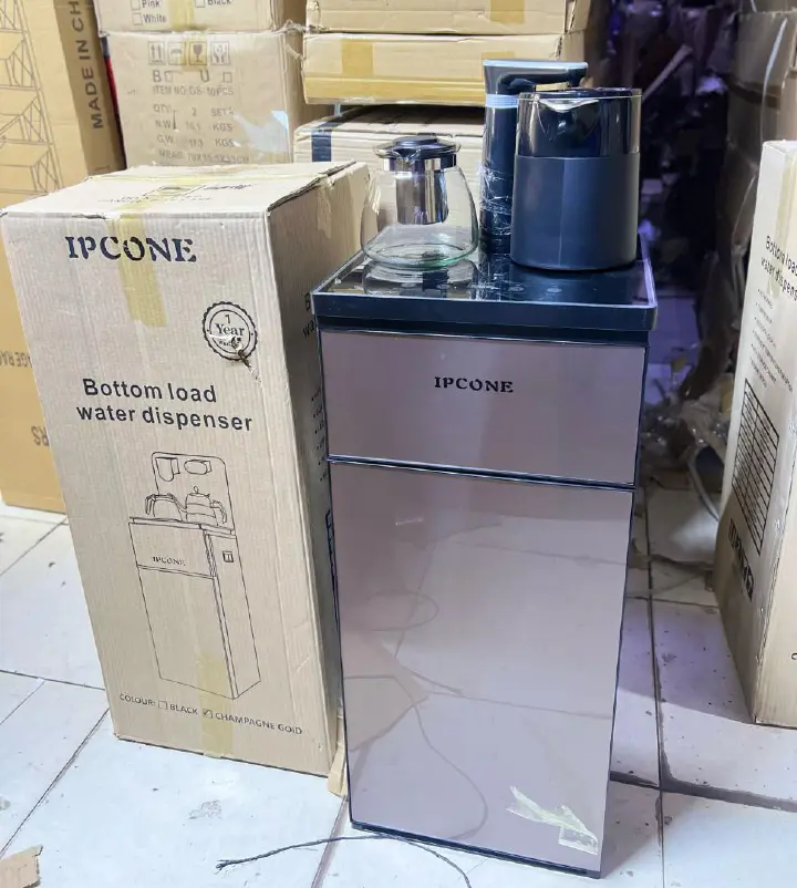 Ipcone bottom load water dispenser hot and cold with 2pcs boiling kettle and storage compartment. Ipcone coffee maker dispenser with remote and touch control
