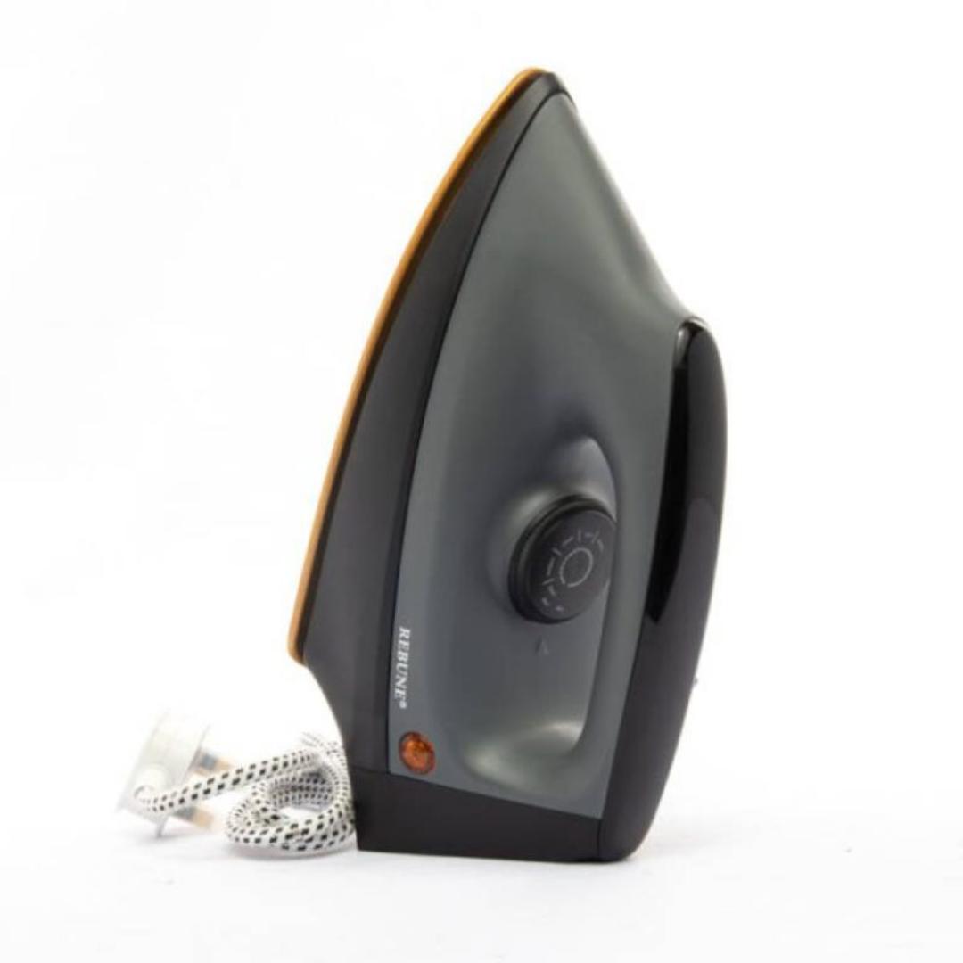 Rebune dry iron RE-3-052 Rebune commercial heavy duty box gray Ceramic gold solplate Silver chrome metal cover 1.6M Cable Cotton wire Auto off thermostat Pilot lamp Power 220-240V 50/60Hz 100