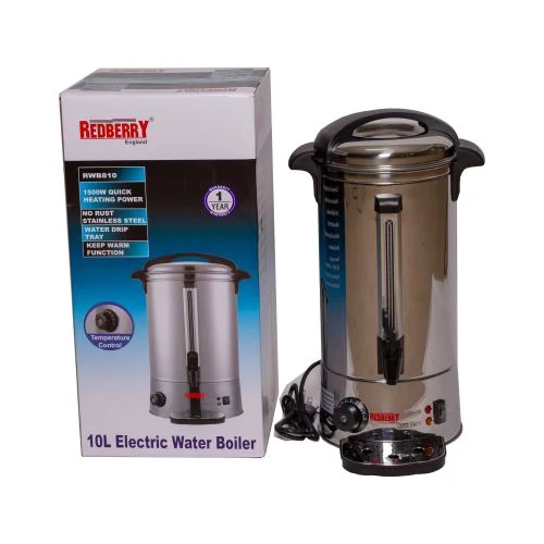 Redberry 10L commercial electric tea urn kettle boiler Commercial Catering Tea Coffee Beverage Urn Stainless Steel Water Boiler kettle 1500W