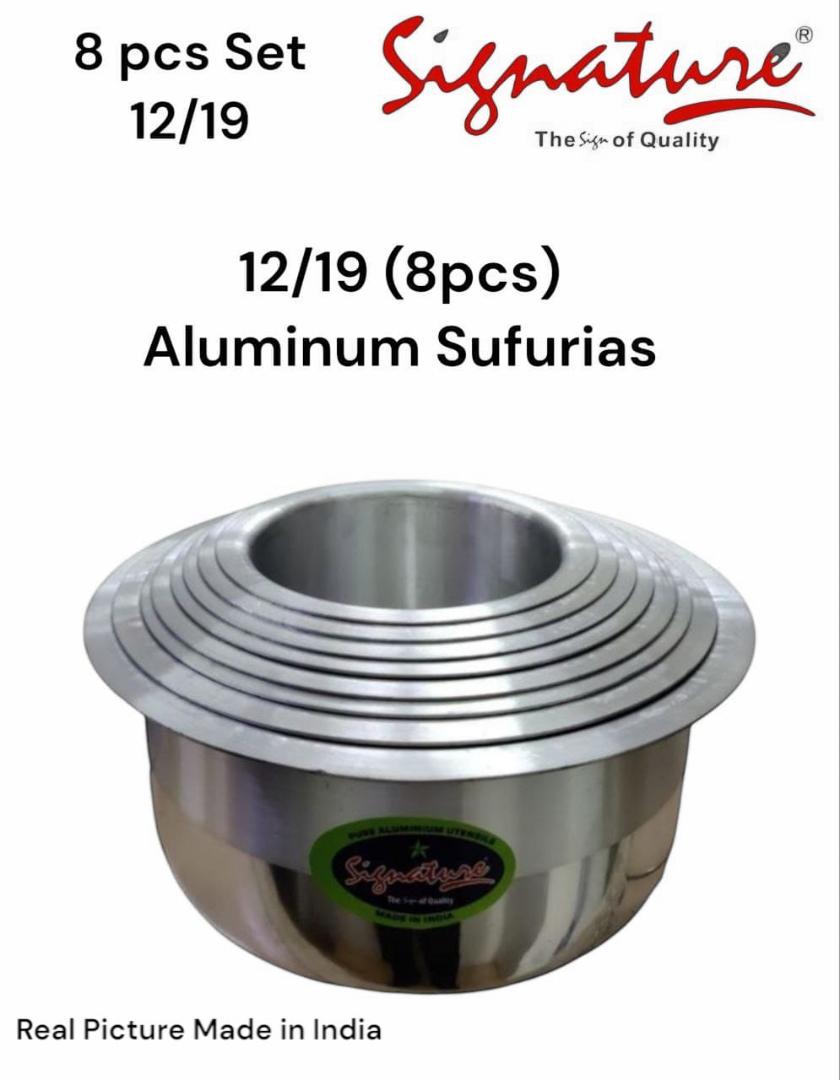 Signature 8pcs Aluminium Sufurias 12-19 evenly heat distribution Durable Cookware for Every Kitchen