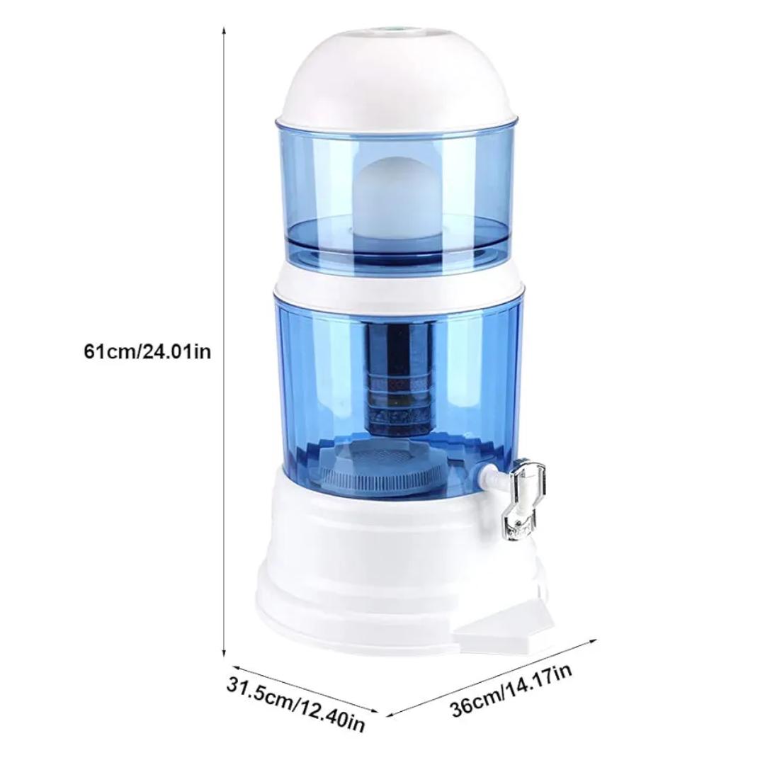 14L Dayliff table top water purifier filter Water Purifier Ceramic Carbon Mineral Purify Filter Dispenser Filtration System, Removal of Heavy Metals, Odor and, 0.1 Micron Precision Filter