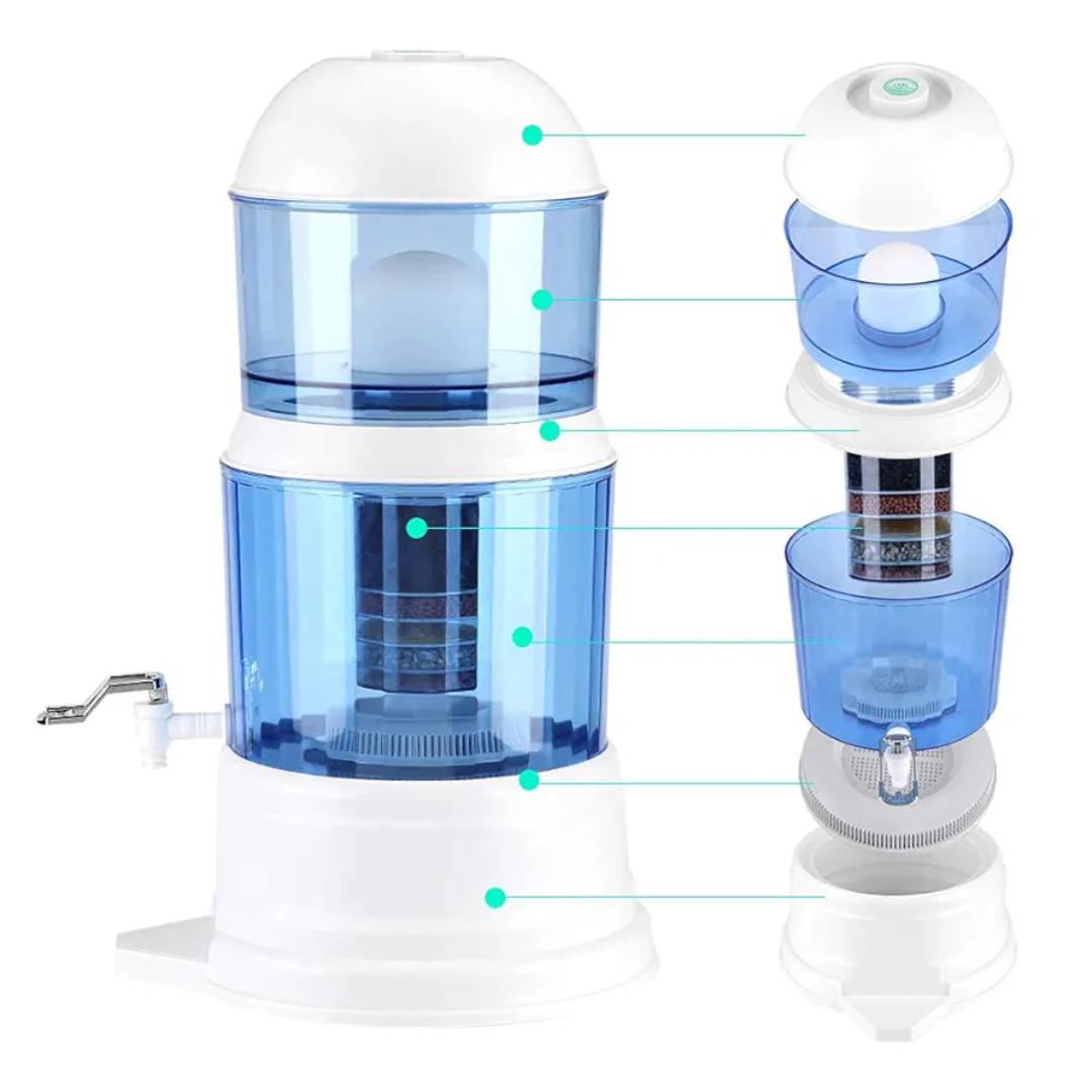 14L Dayliff table top water purifier filter Water Purifier Ceramic Carbon Mineral Purify Filter Dispenser Filtration System, Removal of Heavy Metals, Odor and, 0.1 Micron Precision Filter