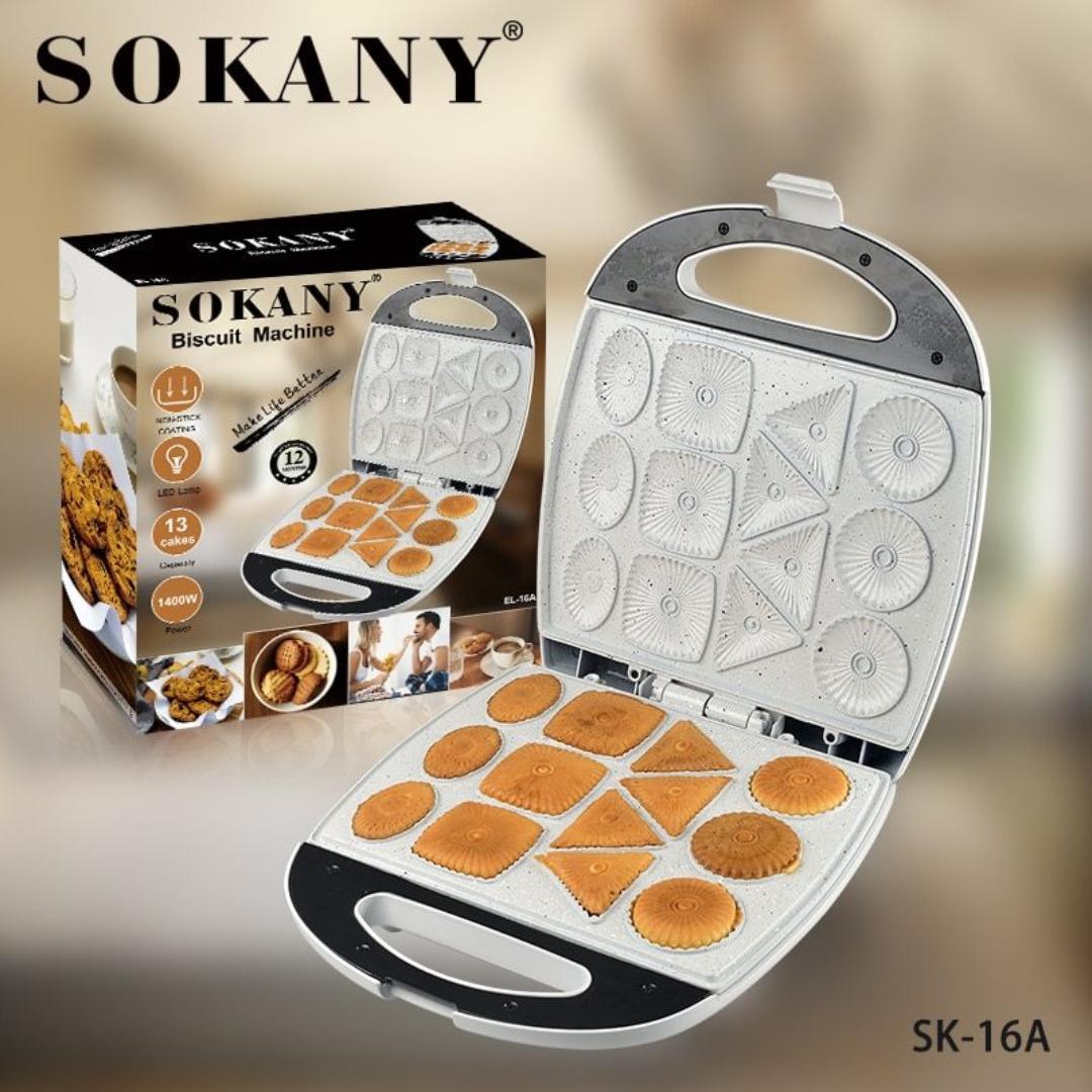 Sokany SK-17A  Biscuit Maker machine 13 slots Non Stick plates 1400W CAKES COOKIE MACHINE