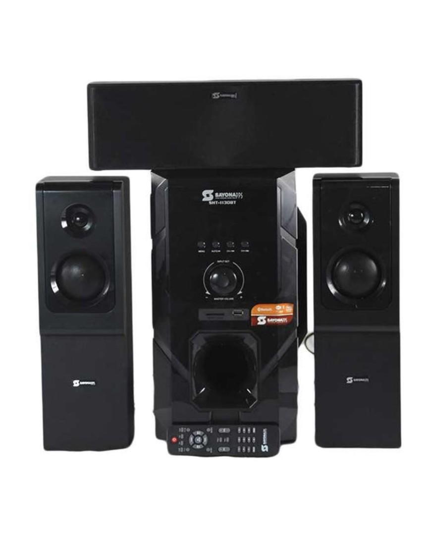 Sayona SHT-1130BT 3.1CH Subwoofer Speaker System with Bluetooth USB FM radio and remote control 15000W P.M.P.O
