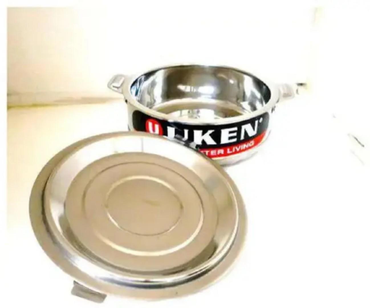 3pcs Stainless steel Uken Hotpots set with double wall insulation for keeping food hot or cold for long. 3pcs Uken Hotpots set consists 1000ml, 1500ml and 2500ml sizes