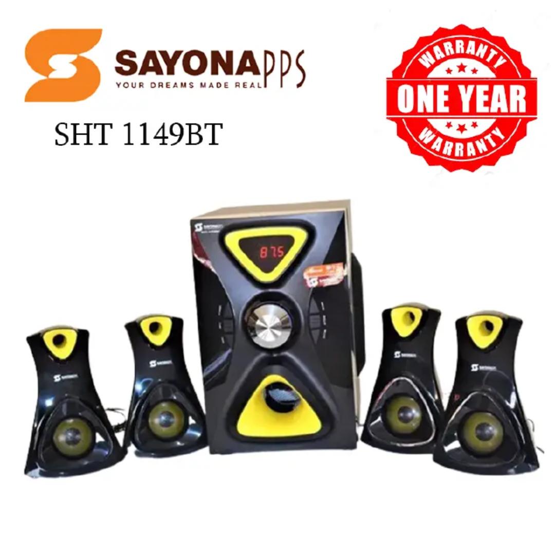 Sayona SHT-1149BT 4.1CH Subwoofer Speaker System with Bluetooth USB FM radio and remote control 16000W P.M.P.O