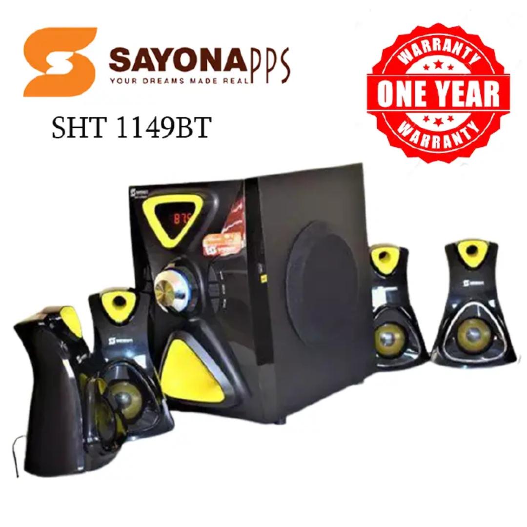 Sayona SHT-1149BT 4.1CH Subwoofer Speaker System with Bluetooth USB FM radio and remote control 16000W P.M.P.O