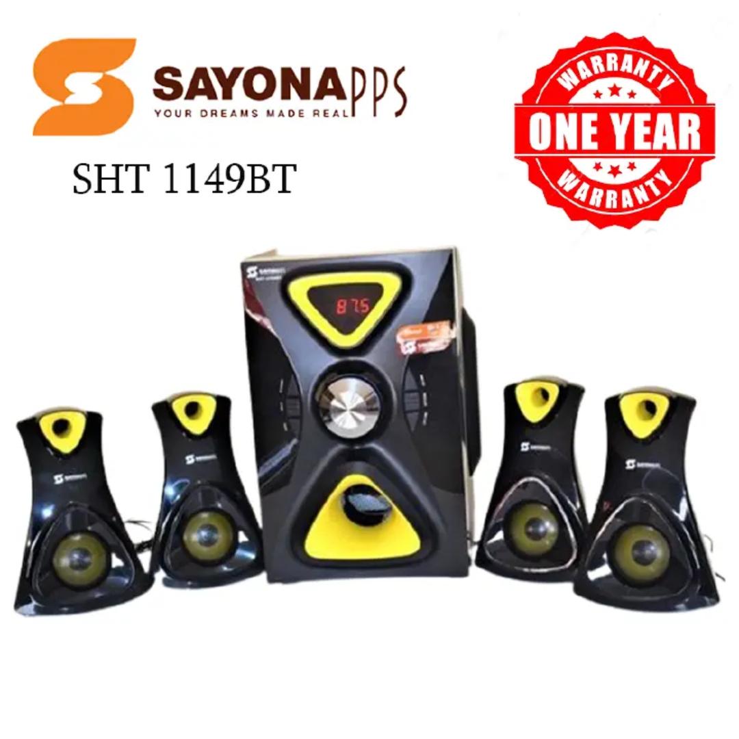 Sayona SHT-1149BT 4.1CH Subwoofer Speaker System with Bluetooth USB FM radio and remote control 16000W P.M.P.O
