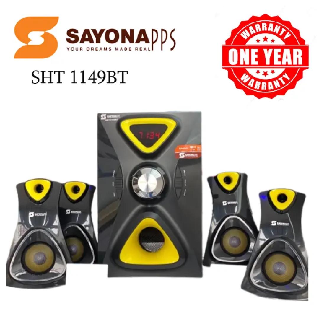 Sayona SHT-1149BT 4.1CH Subwoofer Speaker System with Bluetooth USB FM radio and remote control 16000W P.M.P.O