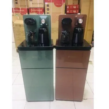Premier Hot and Cold bottom load water dispenser PM-208 with Two boiling kettles for coffee making ,storage cabinet , remote and touch control panel