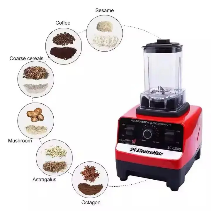 EM Electromate Heavy Duty Commercial Pro Blender + Grinder 2L Jar COMMERCIAL HEAVY DUTY Blender High speed for easy operations Sharp Blades 5500W powerful motor
