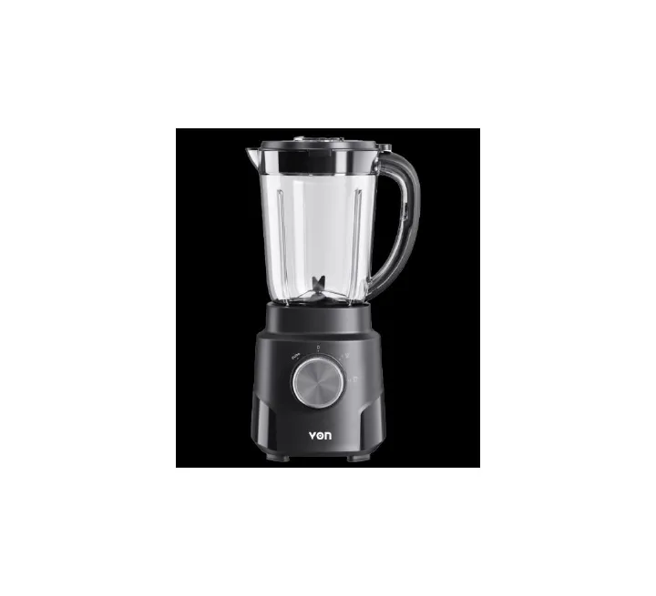 Von VBP-501NLB 2 in 1 blender with 1.5L Unbreakable jar and Mill, features 2 speeds +pulse function 500W black