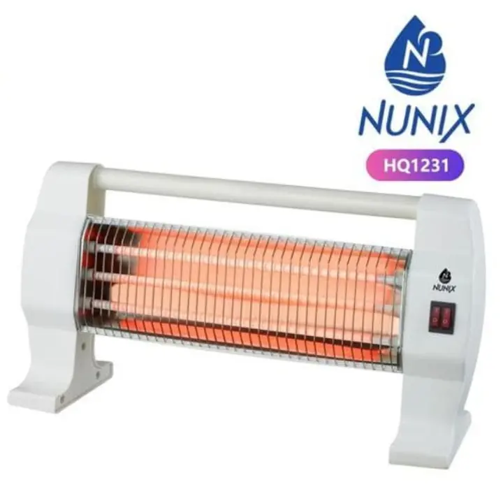 Nunix Portable Electric Room Heater With 3 Heat Settings 3 three tubes Electric heater 400W/ 800W/1200W space heating quartz heater white
