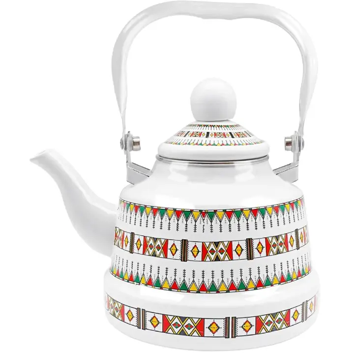 Signature 10pcs Original Enamel Casserole cookware set with 2.5L Enamel Kettle Floral Retro Design