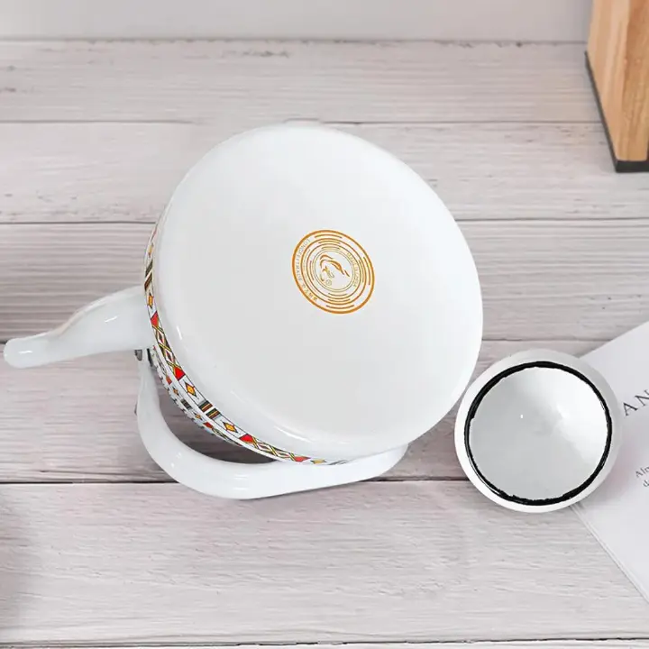 Signature 10pcs Original Enamel Casserole cookware set with 2.5L Enamel Kettle Floral Retro Design