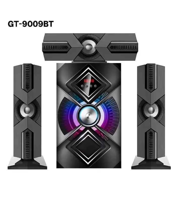 Golden Tech GT-9009BT 3.1CH Subwoofer home theater speaker system with Bluetooth FM radio and remote control 15000W PMPO