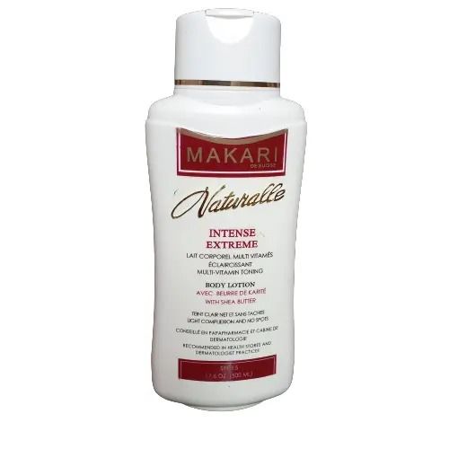 Makari Naturalle Intense Extreme Toning Body Lotion SPF 15 with Shea Butter. Removes Stretch marks, Spots, Lightens Complexion, Moisturizes, Fades Scars & Brightens