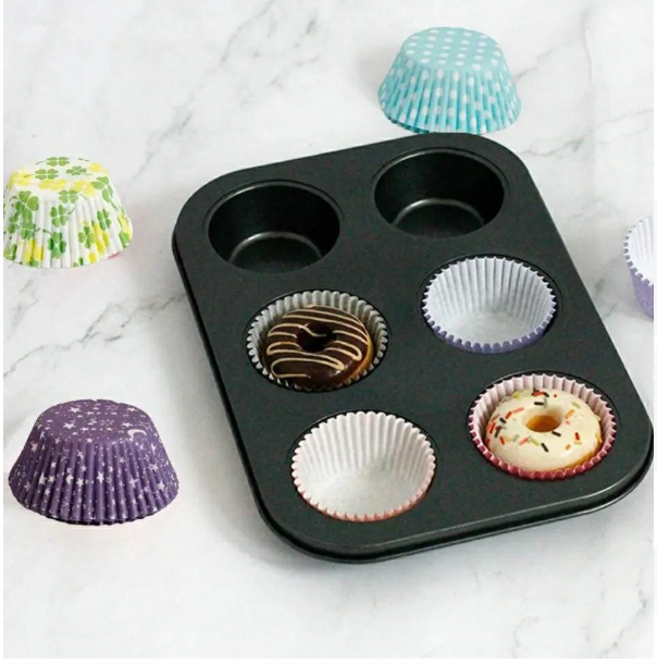 6 Hole Cupcake Queencake Muffin-Donut Baking Tin Mould Tray