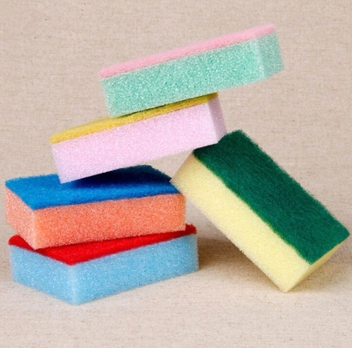 10Pcs Double Side Dishwashing Sponge Pan Pot Dish Wash Sponges Household Cleaning Tools Kitchen Tableware Dish Washing Brush
