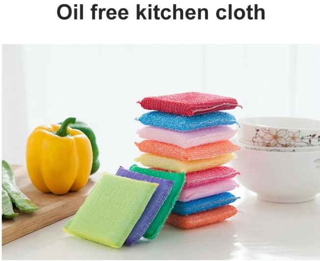 4pcs Kitchen Double Sided Dishwashing Cleaning Sponge Pan Pot Dish Wash Sponges Tableware Scrubbing Pad Rag Home Cleaning Tools