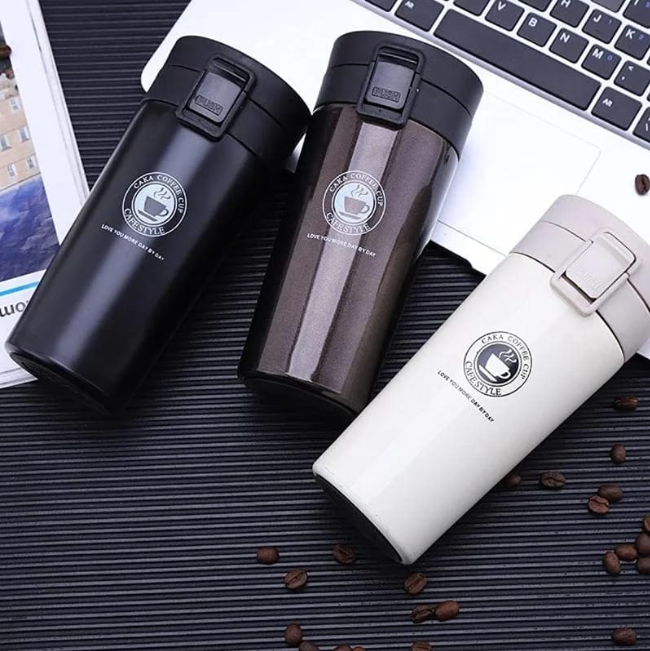 380ml Thermos Coffee Cup Tea Mug Double Layer Stainless Steel Vacuum Insulated Metal Thermos Outdoor Sports Office Water Bottle.