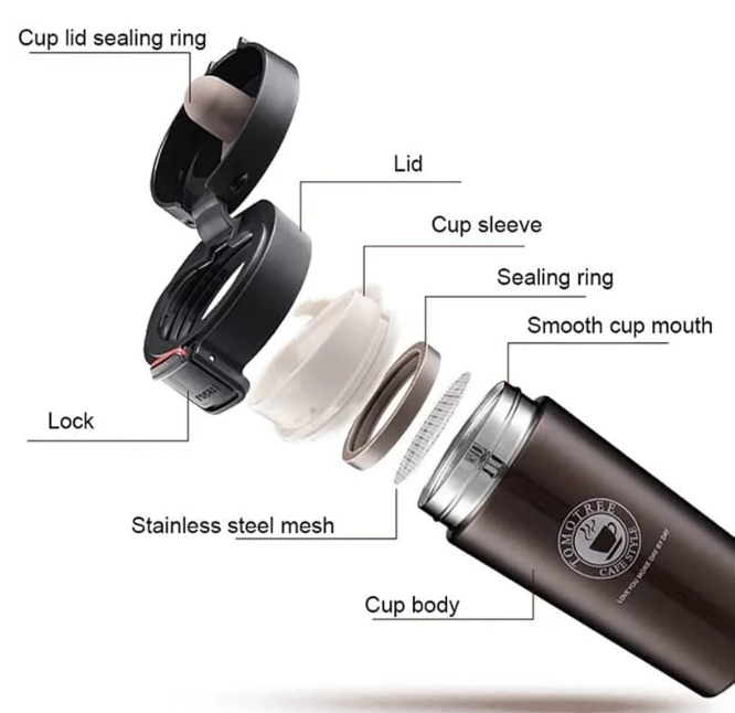 380ml Thermos Coffee Cup Tea Mug Double Layer Stainless Steel Vacuum Insulated Metal Thermos Outdoor Sports Office Water Bottle.