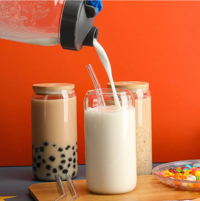 500ml Glass Cup With Lid and Straw Transparent Bubble Tea Cup Juice Glass Beer Can Milk Mocha Cups Breakfast Mug Drinkware
‼️‼️It comes with a free cleaning brush‼️‼️