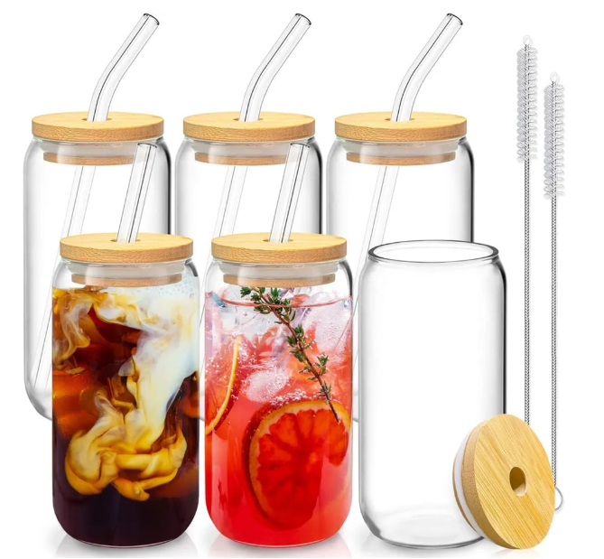 500ml Glass Cup With Lid and Straw Transparent Bubble Tea Cup Juice Glass Beer Can Milk Mocha Cups Breakfast Mug Drinkware
‼️‼️It comes with a free cleaning brush‼️‼️