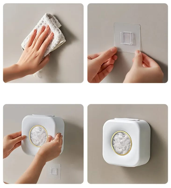 Classy wall mounted food cover clear paper storage box✅ Comes with 100pcs free storage /food cover /shoe cover papers