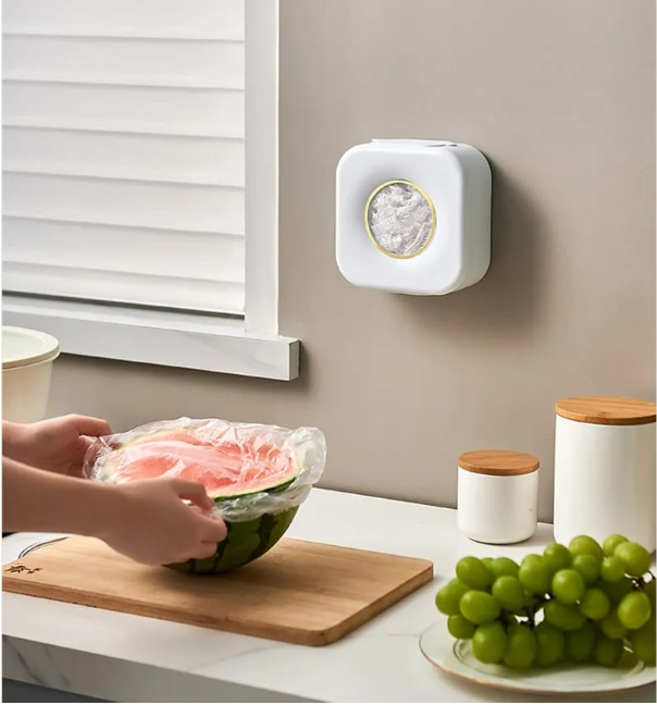 Classy wall mounted food cover clear paper storage box✅ Comes with 100pcs free storage /food cover /shoe cover papers