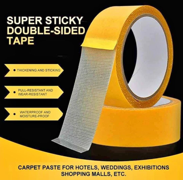 Double-Sided Sticky Tape Heavy Duty Super Sticky Multifunctional Double Sided Tape Wide Double Sided Mounting Tape Cloth Tape