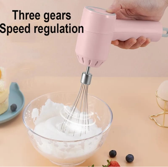 Wireless Food Mixer 3 Speed Handheld Electric Egg Beater Garlic Baking Mixer Multifunctional Food Processor